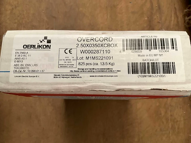 Oerlikon. en 2560-a. laselectrodes 2.50 mm,225 stuks. - afbeelding 2 van  2