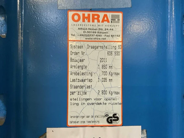 Ohra systeem draagarmstelling 60 draagarmstelling - afbeelding 6 van  6