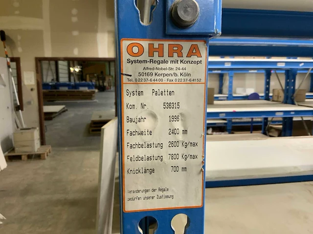 Ohra system paletten compleet legbordstelling - afbeelding 10 van  18