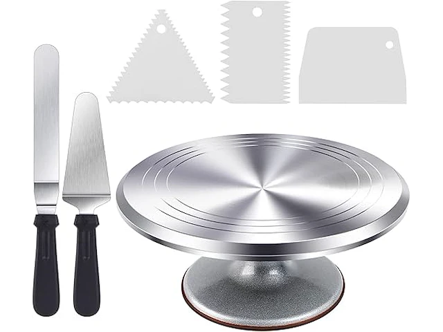 Ohuhu 12 inch aluminium legering revolving cake draaitafel - afbeelding 1 van  4