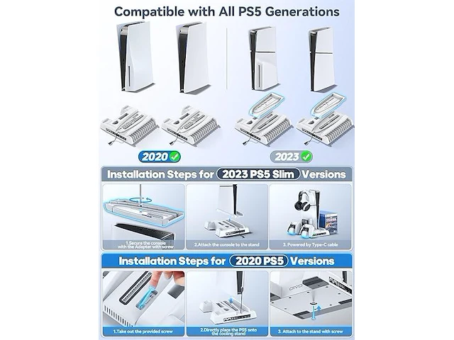 Oivo ps5-standaard met koelventilator - afbeelding 3 van  3