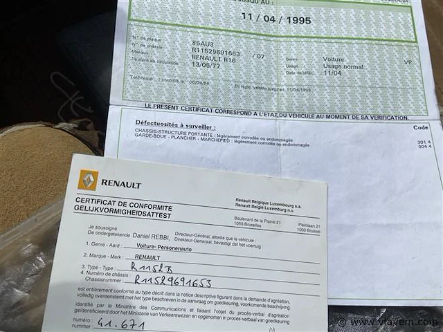 Oldtimer, fabr. renault, type 16 - afbeelding 5 van  13