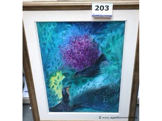 Olie doek op paneel, getekend onleesbaar - afbeelding 1 van  5