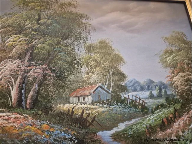 Olie op doek, 31x36cm - afbeelding 2 van  2