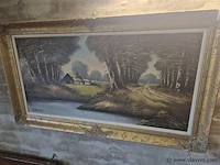 Olie op doek gesigneerd 115x65cm - afbeelding 1 van  3