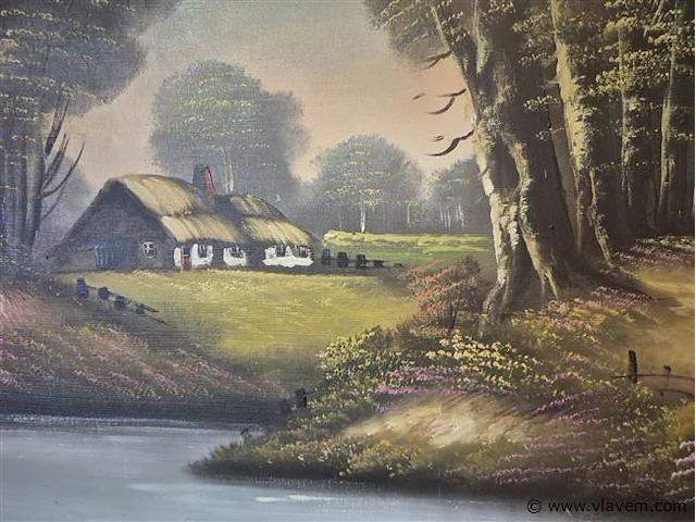 Olie op doek gesigneerd 115x65cm - afbeelding 2 van  3