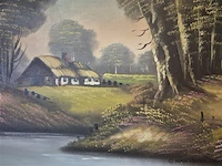 Olie op doek gesigneerd 115x65cm - afbeelding 2 van  3