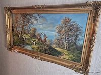 Olie op doek gesigneerd, 137x77cm - afbeelding 1 van  3