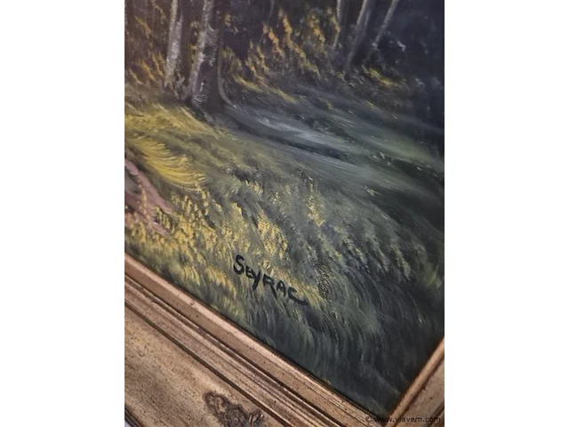 Olie op doek gesigneerd, 137x77cm - afbeelding 2 van  3