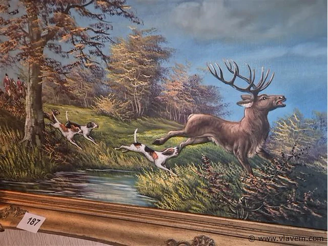 Olie op doek gesigneerd, 137x77cm - afbeelding 3 van  3