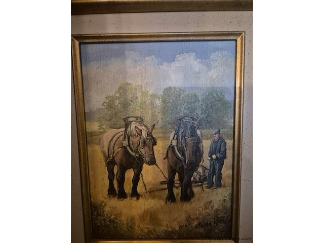 Olie op doek gesigneerd, 33x39cm - afbeelding 2 van  3