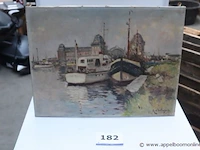 Olie op doek getekend rene de bougnies 62x47 - afbeelding 1 van  4