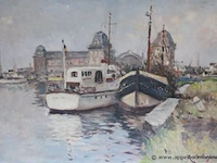 Olie op doek getekend rene de bougnies 62x47 - afbeelding 2 van  4