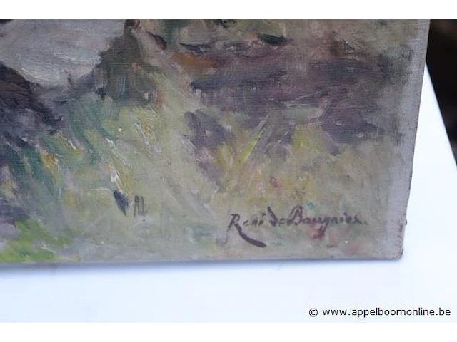 Olie op doek getekend rene de bougnies 62x47 - afbeelding 3 van  4