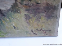 Olie op doek getekend rene de bougnies 62x47 - afbeelding 3 van  4