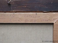 Olie op doek koeien op de wei getekend rechtsonderaan stone - afbeelding 5 van  5