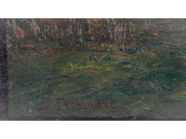 Olie op doek landschap c.deslandre - afbeelding 2 van  2