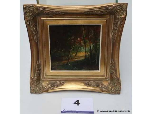 Olie op doek, landschap, théodore rousseau, school van barbizon, 31x31 - afbeelding 1 van  4