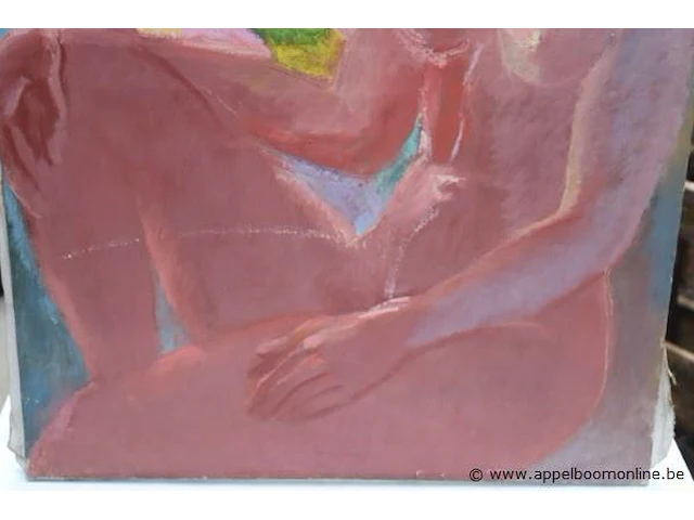 Olie op doek vrouw in de stad, 80x60 - afbeelding 3 van  4