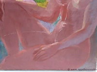 Olie op doek vrouw in de stad, 80x60 - afbeelding 3 van  4