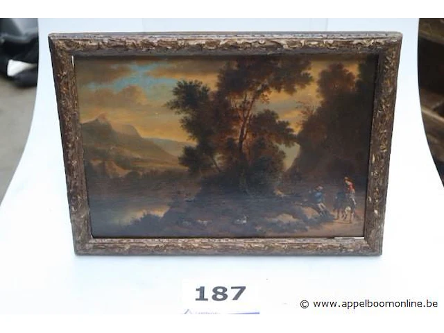 Olie op hout manen in bos, 45x32 - afbeelding 1 van  3
