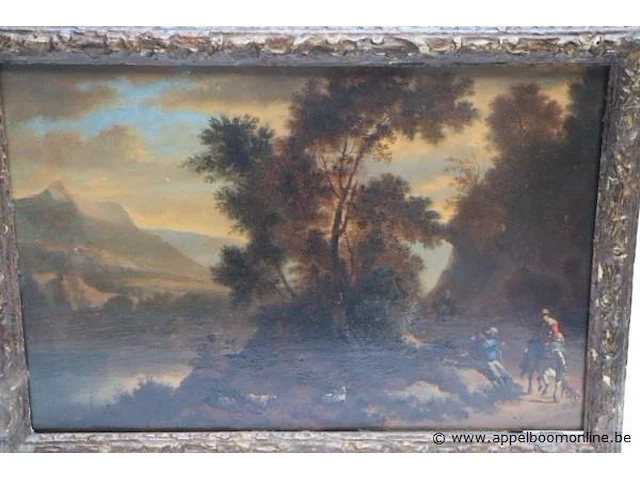 Olie op hout manen in bos, 45x32 - afbeelding 2 van  3