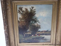 Olie op paneel, getekend g magnard (?) - afbeelding 2 van  4