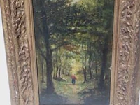 Olie op paneel getekend hill, 19de eeuws, 39x53 - afbeelding 1 van  4