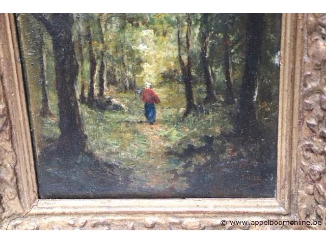 Olie op paneel getekend hill, 19de eeuws, 39x53 - afbeelding 3 van  4