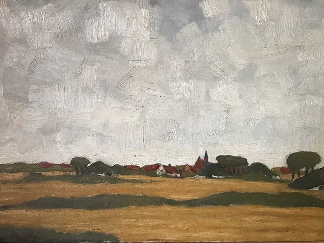 Olieverf schilderij op doek. gesigneerd. belgische school - afbeelding 12 van  28