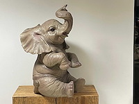 Olifant / elephant zit h87cm naturel original - afbeelding 1 van  4
