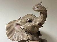 Olifant / elephant zit h87cm naturel original - afbeelding 2 van  4