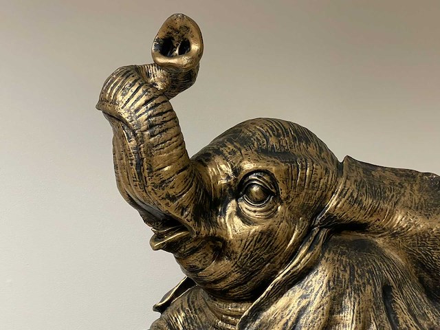 Olifant / elephant zit h87cm old gold - afbeelding 2 van  4