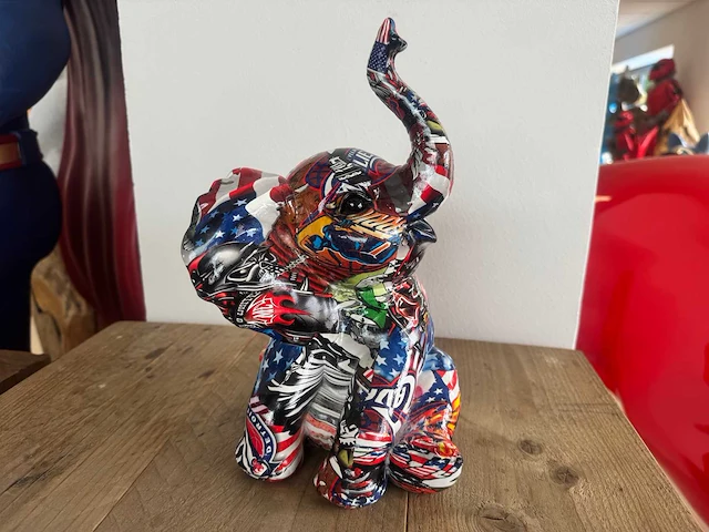 Olifant graffiti h30cm - afbeelding 2 van  3