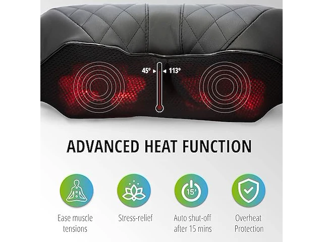 Oliver james shiatsu nek- en rugmassageapparaat met warmte - afbeelding 3 van  3