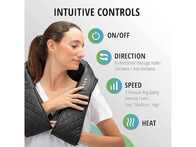 Oliver james shiatsu nek- en rugmassageapparaat met warmte - afbeelding 3 van  6