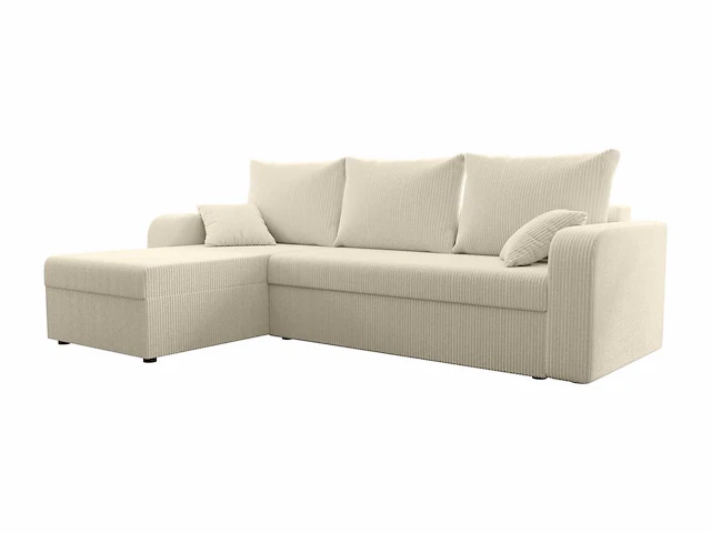 Ombouwbare en omkeerbare hoekbank - beige corduroy - afbeelding 4 van  8