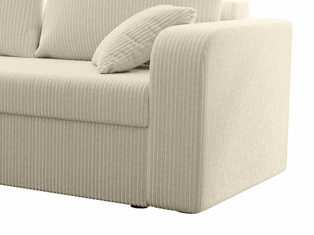 Ombouwbare en omkeerbare hoekbank - beige corduroy - afbeelding 6 van  8