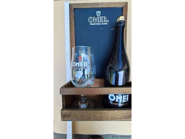 Omer origineel krijtbord, glas & fles 75cl - afbeelding 1 van  6