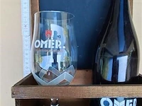 Omer origineel krijtbord, glas & fles 75cl - afbeelding 1 van  6