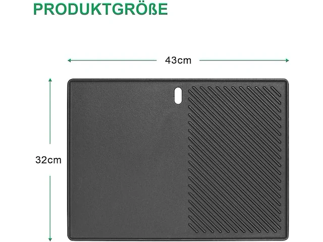 Omkeerbare grillplaat/plancha vr bbq , gietijzer - afbeelding 2 van  3