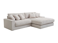 Omkeerbare hoekbank in beige stof - afbeelding 3 van  7