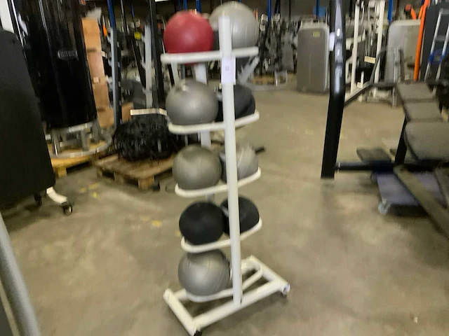 Onbekend medicine balls 9x met rek krachtstation - afbeelding 5 van  5