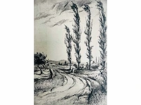 Onbekende meester - landschap - ets - afbeelding 1 van  5