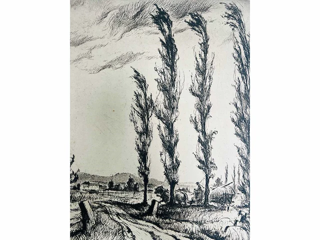 Onbekende meester - landschap - ets - afbeelding 3 van  5