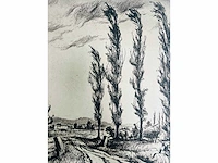 Onbekende meester - landschap - ets - afbeelding 3 van  5