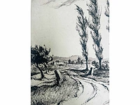 Onbekende meester - landschap - ets - afbeelding 4 van  5