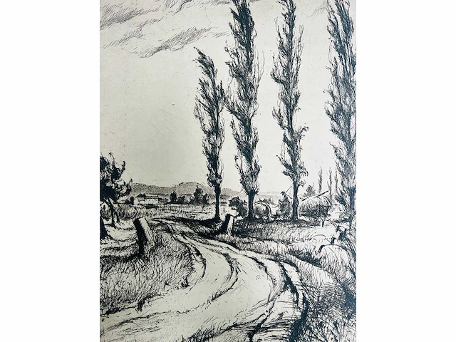 Onbekende meester - landschap - ets - afbeelding 5 van  5