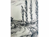 Onbekende meester - landschap - ets - afbeelding 5 van  5