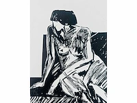Onbekende meester - naakt - lithografie - afbeelding 2 van  5